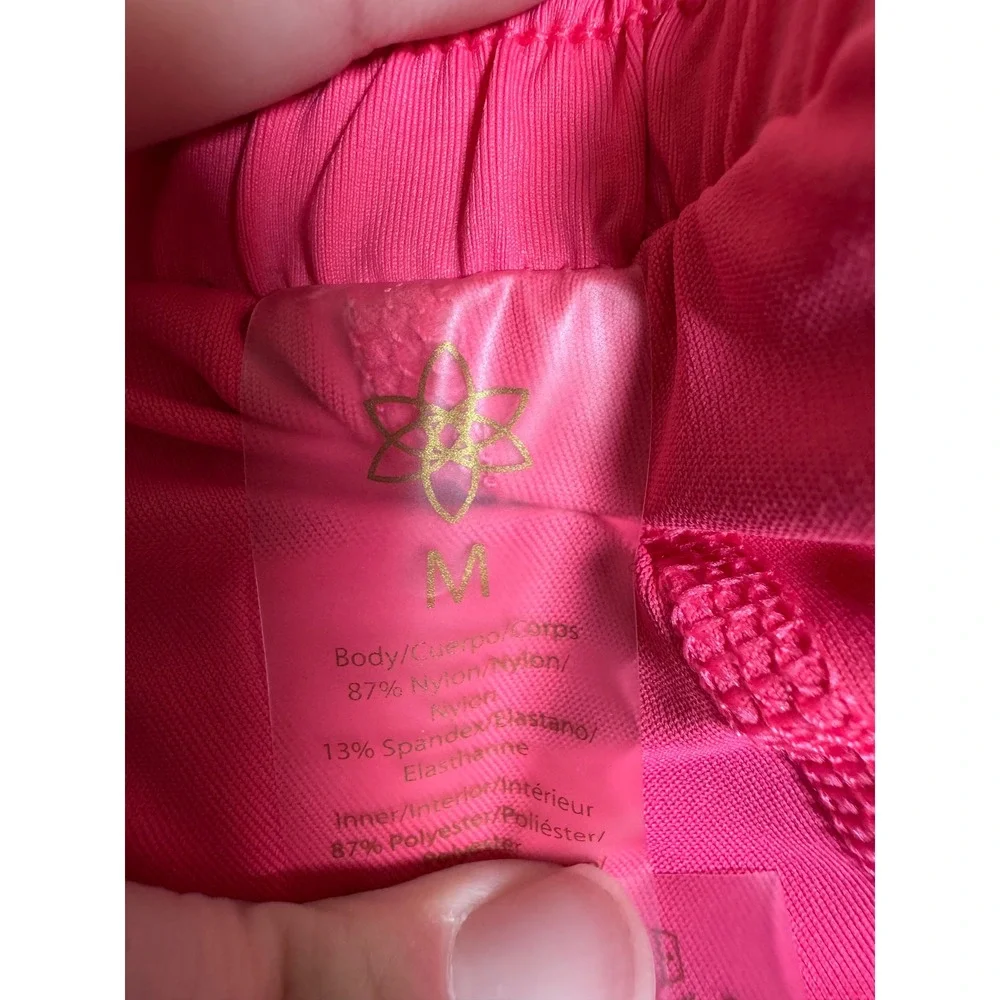 k264. Womens 2-in-1 Running Shorts Hot Pink Layered Athletic Gym Shorts Size M